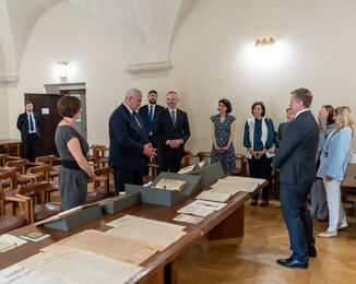 Ukrajinský ministr  zahraničí Andrij Sybiha v Národní knihovně ČR / Foto: Z. Homolka Fedorová, NK ČR