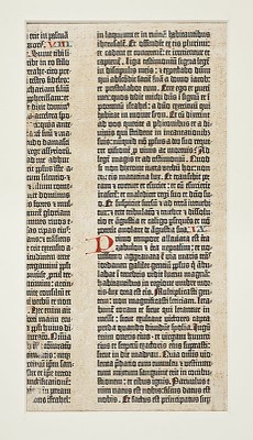 Zlomek z Gutenbergovy bible z r. 1454